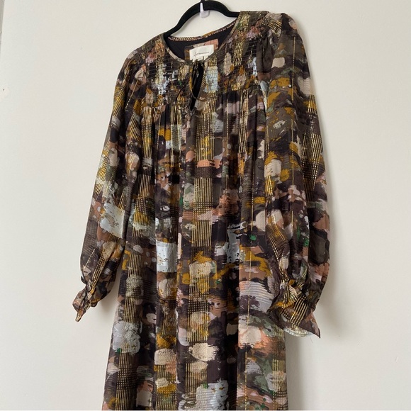 Anthropologie Blair Shimmer Maxi Dress size Small Multicoloured Long Sleeve - Picture 7 of 11